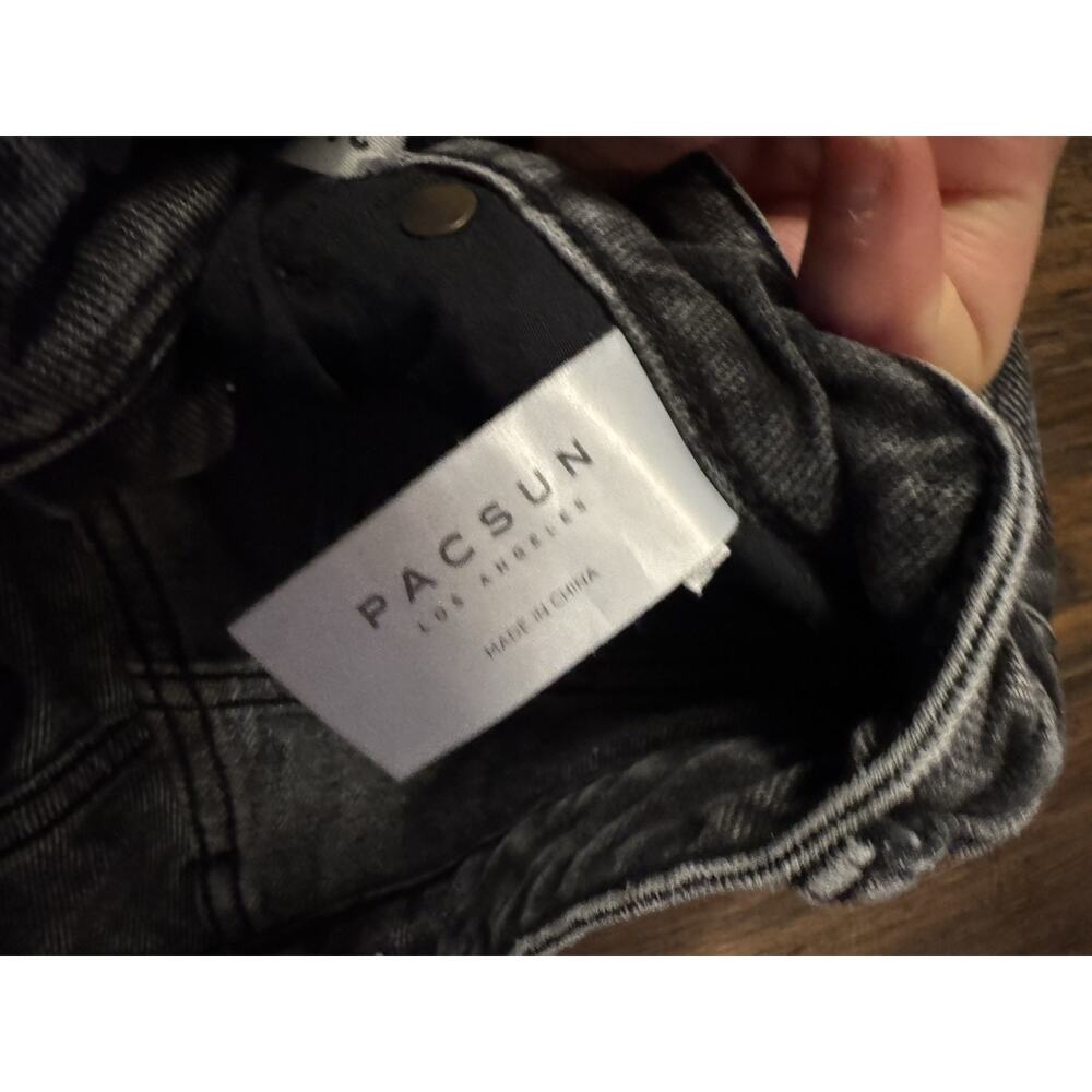 Pacsun Jeans Womens 24 S Dark Black Denim Pants Mom Cotton Tapered Casual - Picture 4 of 9